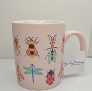 Sunday Morning Cream Insect Mug, NWT